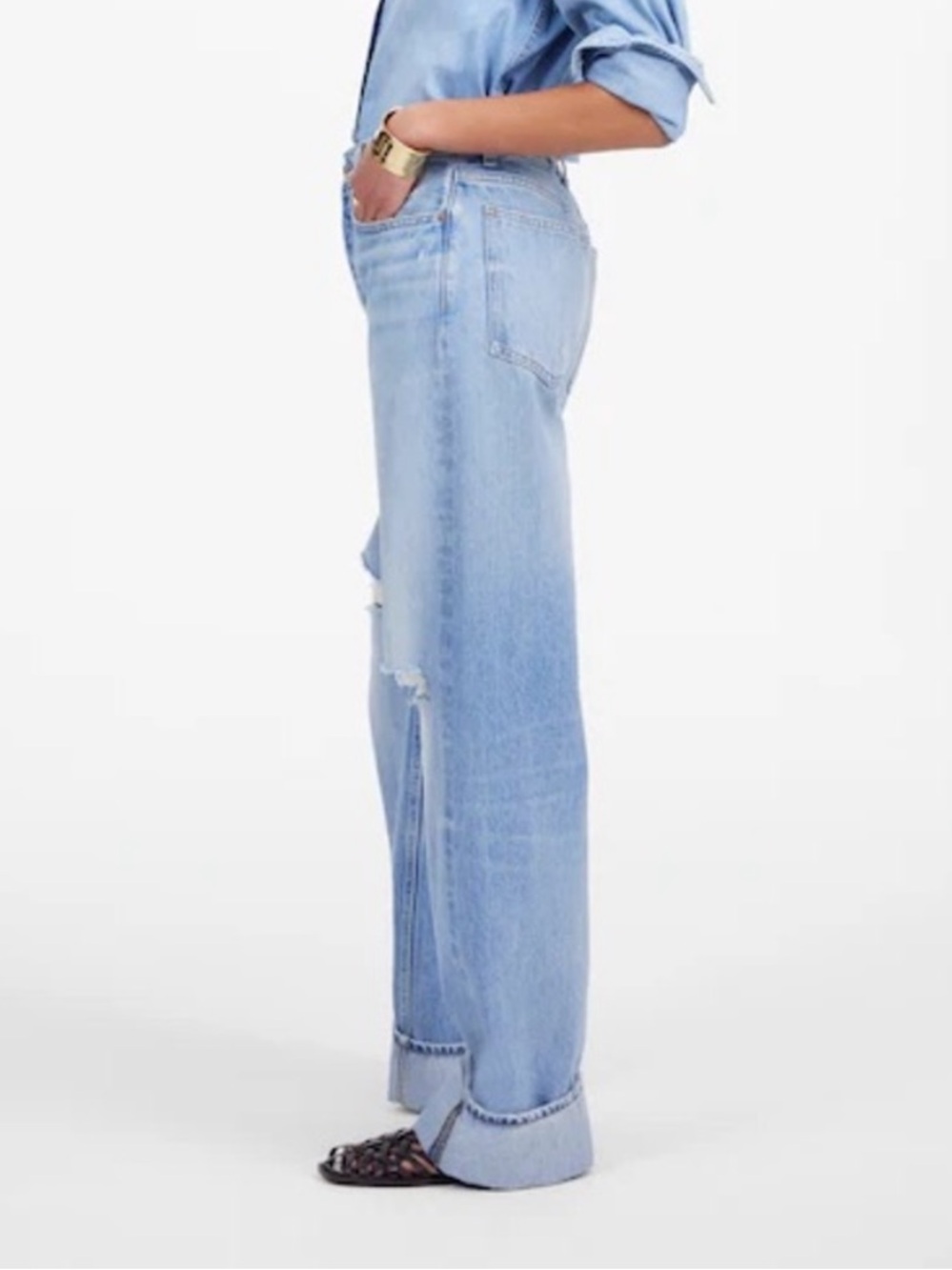 Madewell Low Slung Baggy Cuffed Jeans - Picture 12 of 13